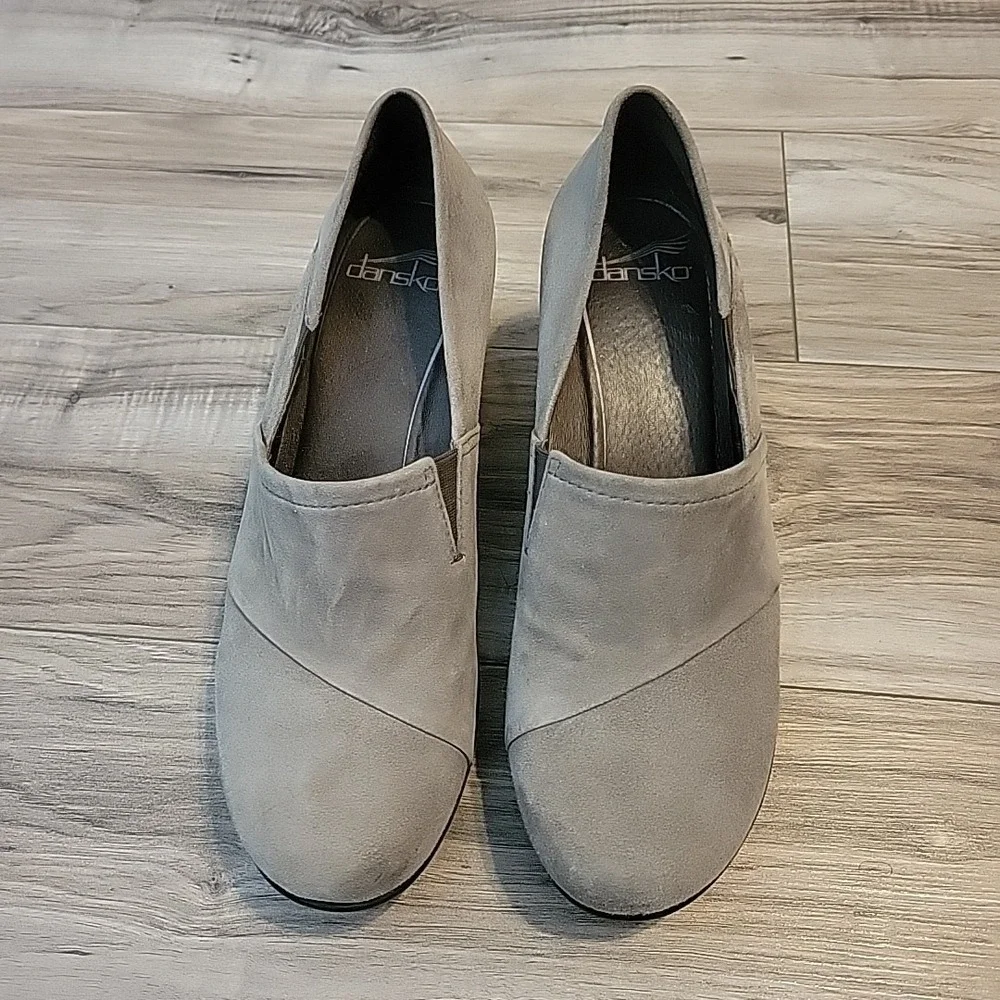 Dansko Wedge Heel Shoe Womens  Gray EU 41 Suede Leather‎ US 10.5 Style 0314